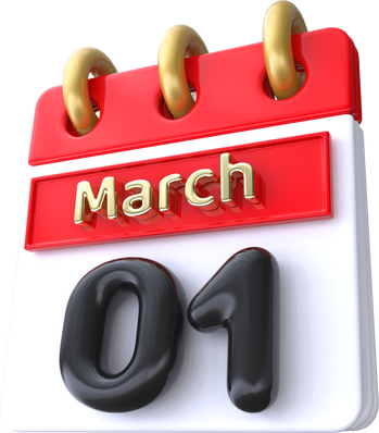 3d icon calendar - March 1